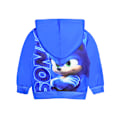 Miniatyrbilde 4 av 6: Kids Sonic Print Blue Zip Jacka Hoodie Vinter Ute Kläder Pojkar Flickor 130cm