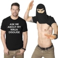 Miniatyrbillede 1 af 5: Mænds gave - Spørg mig om min Ninja forklædning T-shirt kort ærme black 2XL