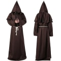 Pikkukuva 4 / 4: Halloween Cosplay-asu, muinainen puku, keskiaikainen munkkikaapu, munkkiasu, velhoasu, pappisasu, Cos-asu FPDM White L