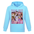 Miniatyrbillede 1 af 3: Taylor Swift Kids Pige Længærmet Hættetrøje Trøje Topper Jumper Hoodie Lyseblå 0 Lyseblå V . Light blue 130cm