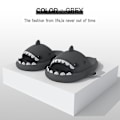 Miniatyrbild 2 av 2: Shark Tofflor Halkfria duschtofflor Badrumstofflor Mjuka sommarsandaler för flickor och pojkar Nyhet - DarkGray 38-39