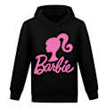 Miniatyrbilde 1 av 3: Barbie 3D-trykket barnehuddy jakke kappe tegneserie langarmet svart V. black 140cm