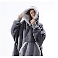 Miniatyrbild 1 av 2: Oversized hoodie filt Bärbar lamm sammet Lazy filt Yz gray