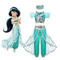 Pikkukuva 1 / 5: Jasmin prinsessakostym för flickor Aladdin Den magiska lampan Halloween karnevalskostym_y - 120