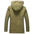 Miniatyrbilde 1 av 3: Vinterfôret Parka med hette - tykk fleece hettegenser Army Green M