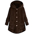 Pikkukuva 1 / 3: Naisten hupullinen teddykarhutakki Solid V Coffee 4XL