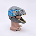 Pikkukuva 1 / 8: BestAlice Dino Mask Moving Jaw, Dinosaur Mask Huvudbonader, Jurassic Movable Dinosaur Head Toys Velociraptor Mask Halloween Blue 23 x 15 x 13 cm/9 x 5 x 6 inch