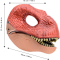 Pikkukuva 2 / 8: BestAlice Dino Mask Moving Jaw, Dinosaur Mask Huvudbonader, Jurassic Movable Dinosaur Head Toys Velociraptor Mask Halloween Brown 23 x 15 x 13 cm/9 x 5 x 6 inch