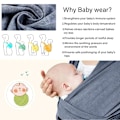 Miniatyrbillede 2 af 5: Baby - Nyfødt op til 15 kg Elastisk bæresele - Mørkegrå -