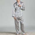 Miniatyrbillede 4 af 5: Herr Pyjamas Set T-shirt Lounge Byxor Nattkläder Kostym Pjs Silver Silver XXL