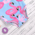 Miniatyrbillede 2 af 4: Børns badedragt trekant suspender romper sommer flamingo print W 80