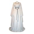 Renæssance Middelalderlig Maxikjole Gotisk Cosplay Maxikjole Til Kvinder White XL