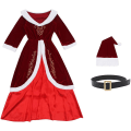 Pikkukuva 5 / 5: Nainen Fancy Dress Äiti Joulu V-kaula-asu Pitkähihainen Retro Luxury Costume V 2XL