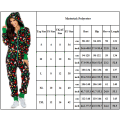 Miniatyrbild 6 av 6: Dam One Piece Julpyjamas Hoodie Jumpsuit Nattkläder Snowflake-Red L