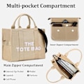Miniatyrbilde 4 av 5: Dame Canvas Tote Bag Casual Canvas Messenger Bag Axelväska Kaki