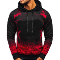 Miniatyrbilde 1 av 3: Herre langærmede hættetrøjer Gradient Sweater Jumper Pullover Toppar W Red 3XL