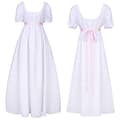 Bridgetown cos retro regentklänning hög midja balklänning viktoriansk teklänning white L