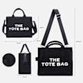 Miniatyrbilde 5 av 5: Dame Canvas Tote Bag Casual Canvas Messenger Bag Axelväska Svart