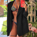 Miniatyrbillede 3 af 4: Kvinder Langærmede Business Jakker Work Cardigan Jakke Single Breasted Blazers - Black 2XL