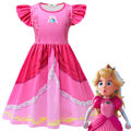 Pikkukuva 1 / 5: Lasten tytöt Prinsessa Peach & Super Bros lyhyt mekko Kesä Fancy Cosplay puku Pink 7-8 Years