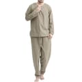 1 set Herr lösa nattkläder Pyjamas sovkläder ångärmade toppar och byxor C V L