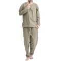 Miniatyrbilde 1 av 3: 1 sett Herre løse nattklær Pyjamas soveklær Langarmede topper og bukser C V XL