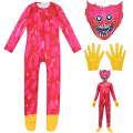 Miniatyrbillede 1 af 4: Poppy Playtime Huggy Wuggy Cosplay Kostume Jumpsuit + Handsker W 130Y