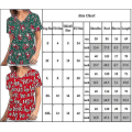 Miniatyrbild 3 av 3: Jul Kvinnor Amningsuniform Scrub Kortärmad T-shirt Xmas Blus Tee Tops V-ringad Watermelon Red M