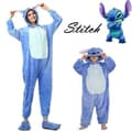 Barn Blue Stitch Cartoon Animal Pyjamas Sovkläder Fest Cosplay kostym 8-9Years