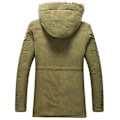 Miniatyrbilde 2 av 3: Menn Vinter Vattert Parka Hettekåpe Yttertøy tykk fleece hettegenserjakke - Army Green 4XL
