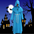 Pikkukuva 2 / 5: Keskiaikainen munkkihuppu renessanssipapin puku Halloween Cosplay V Blue S
