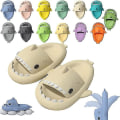 Miniatyrbild 1 av 4: 2022 Upgrade Cloud Shark Slides, Söta Shark Tofflor för kvinnor Menwanan) W Beige EUR 42-43