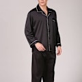 Pikkukuva 5 / 5: Pyjama yövaatteet miehille Poika Pitkähihaiset yövaatteet Loungewear Black XXL