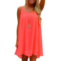 Miniatyrbild 1 av 4: Sommarklänning för kvinnor ärmlös Casual Swing Beach Sundress Fluorescent red L