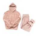 Miniatyrbilde 4 av 4: Kvinner vinter pyjamas sett varme hjemmekjær vinter soveklær kvinnelig flanell bukser kostyme V Grey M