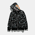 Miniatyrbillede 1 af 5: Shark Head Camo Hoodie Herre Langærmet Zip Up Sweatshirt Hip Hop Casual Tynd Jakke - B M