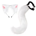 Miniatyrbilde 1 av 5: Halloween COS simulering räv plysch svans kläder tillbehör djur svans katt öra hår båge huvudbonader V White