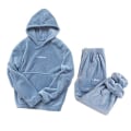 Miniatyrbillede 2 af 4: Kvinde vinter pyjamas sæt varme hjemmetøj vinter sovetøj kvindelig flanel bukser kostume V Grey M