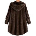 Pikkukuva 2 / 3: Naisten Teddy-karhutakki hupulla Solid V Coffee XL
