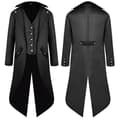 Menn Middelalderen Ancient Swallowtail Frakk Kjole Black L