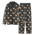 Miniatyrbillede 1 af 6: Sov Tøj Pyjamas Dame Forår og Efterår Bomuld Langærmet Tynd XL