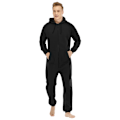 Miniatyrbillede 1 af 5: Varme fleece pyjamas med hætte til mænd Black L