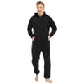 Varm fleece pyjamas med huva för män Black L