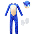 Miniatyrbild 7 av 7: Sonic The Hedgehog Cosplay kostymkläder för barn, pojkar, flickor Jumpsuit + Mask + Handskar 3-4 år = EU 92-98