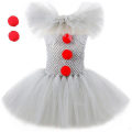 Miniatyrbillede 2 af 5: Pennywise Cosplay-sæt til piger - Halloween-karnevalsfest for børn Fancy Dress Up_nn V 8-9T