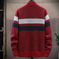 Miniatyrbild 4 av 4: Herrtröja Kappa Randig stickad kofta Casual Jumper Ytterkläder Red 3XL