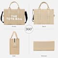 Miniatyrbilde 2 av 5: Dame Canvas Tote Bag Casual Canvas Messenger Bag Axelväska Kaki
