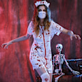 Pikkukuva 2 / 5: Halloween-zombikläder cos skräckläkare blodig vuxenkostym maskeradfest gril L