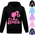 Miniatyrbilde 2 av 3: Barbie 3D-trykk barn hoodie jakke kappe tegneserie langermet svart V. black 130cm