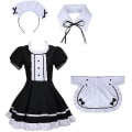 Pikkukuva 2 / 4: 2021 Lolita Maid -asu ranskalainen palvelijatarmekko tytöt nainen Amine Cosplay -asu tarjoilijatar palvelijatarjuhlanäyttämö White XL